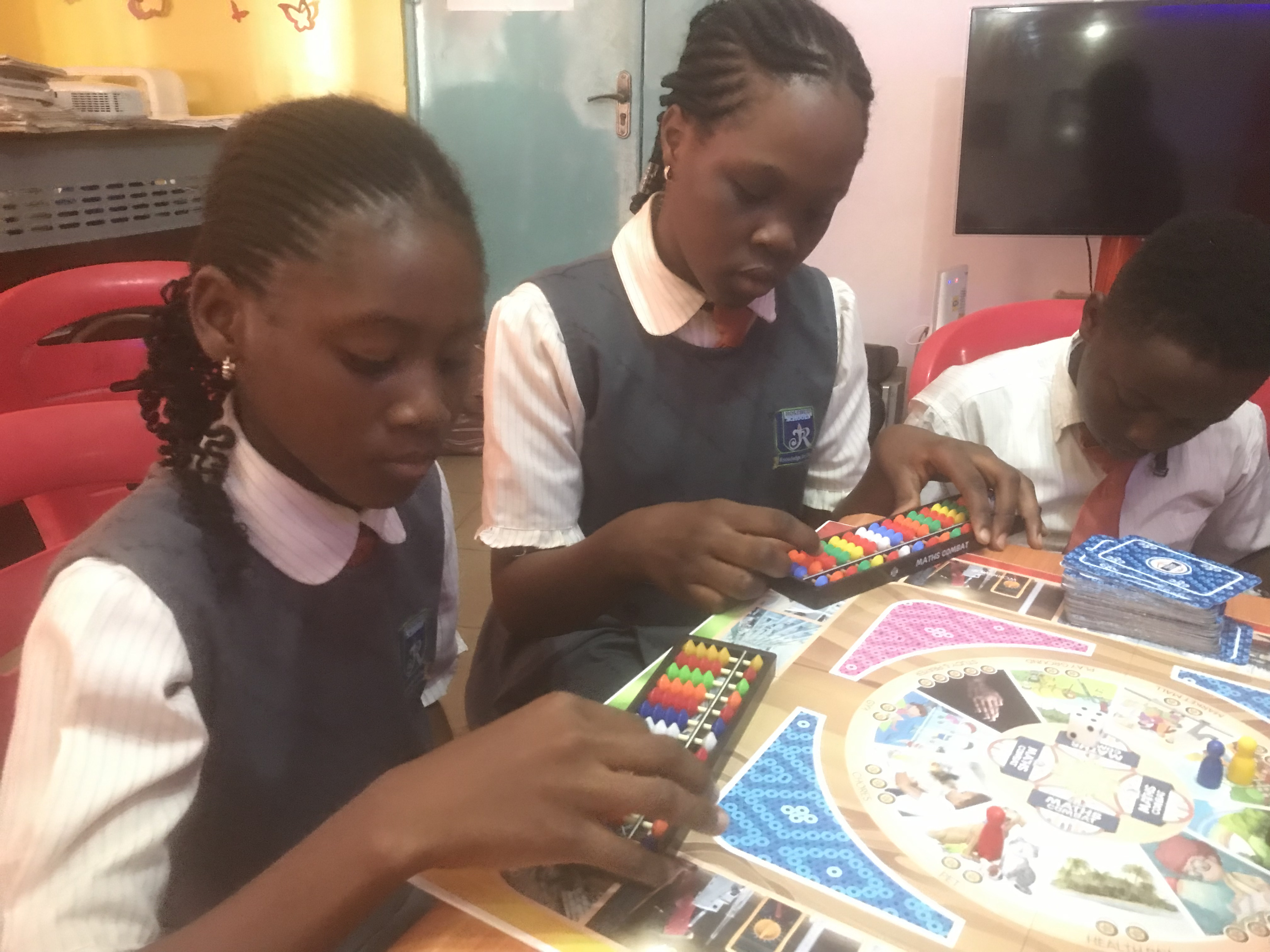 Students playing Maths Combat